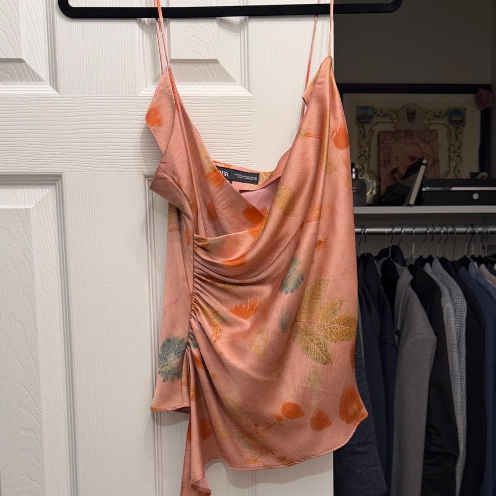 Zara Peach Floral Camisole Top